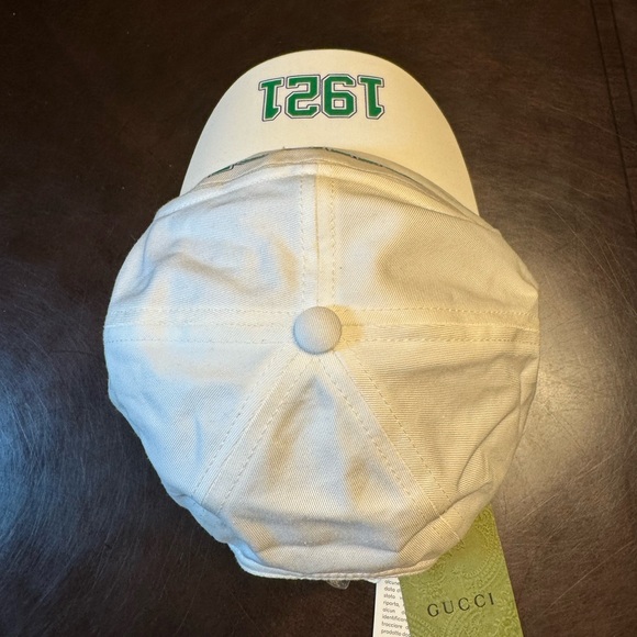 New Gucci GG Logo White Green Baseball Hat Size L - Picture 7 of 12